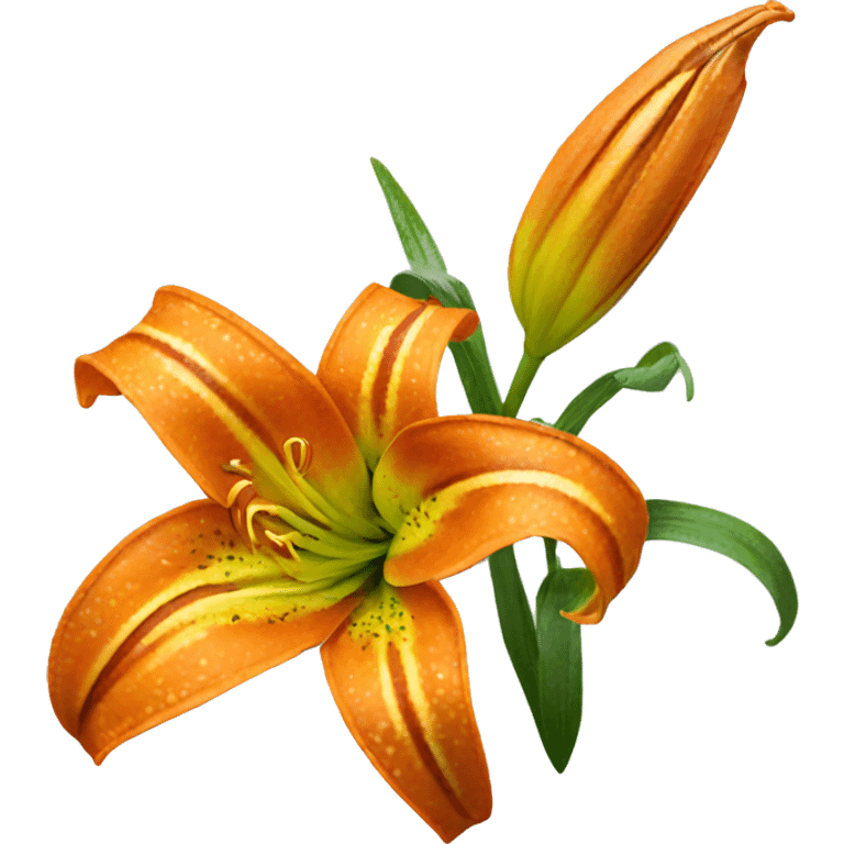 orange tiger lily flower emoji