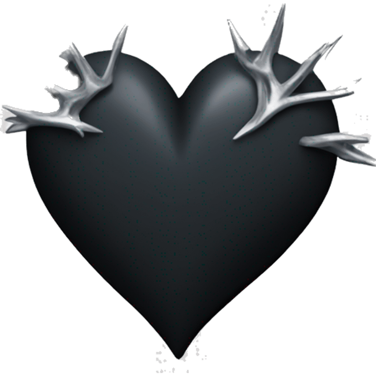 Black heart with silver thorns around it emoji