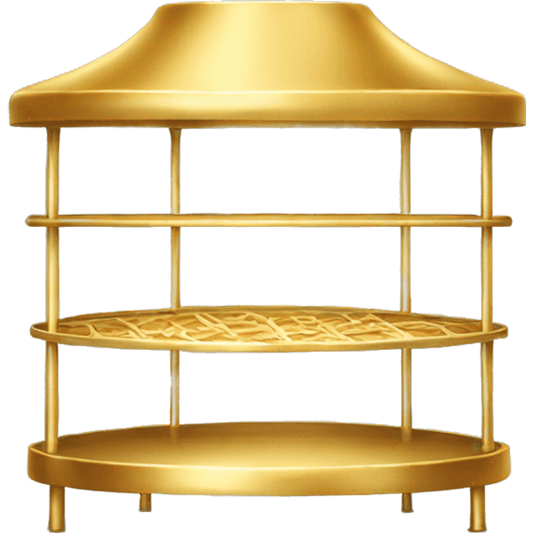 Realistic metallic gold pastry stand isolated  emoji