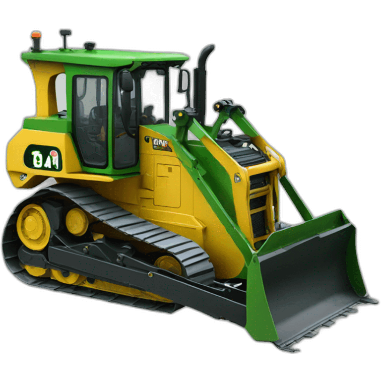 a CATERPILLAR dozer with GREEN TRACKS emoji