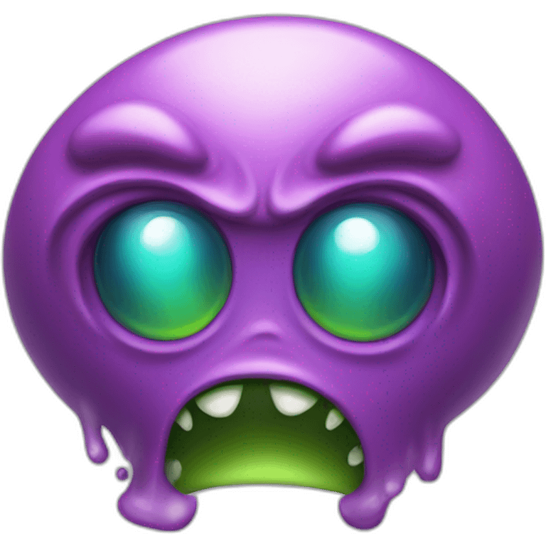 Angry half liquid alien with 2 antennas emoji