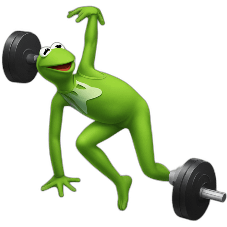 kermit the frog working out emoji