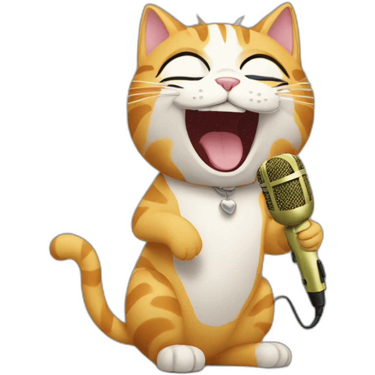 Cat singing emoji