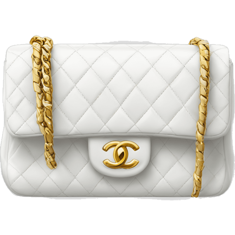 White Chanel bag classic flap emoji