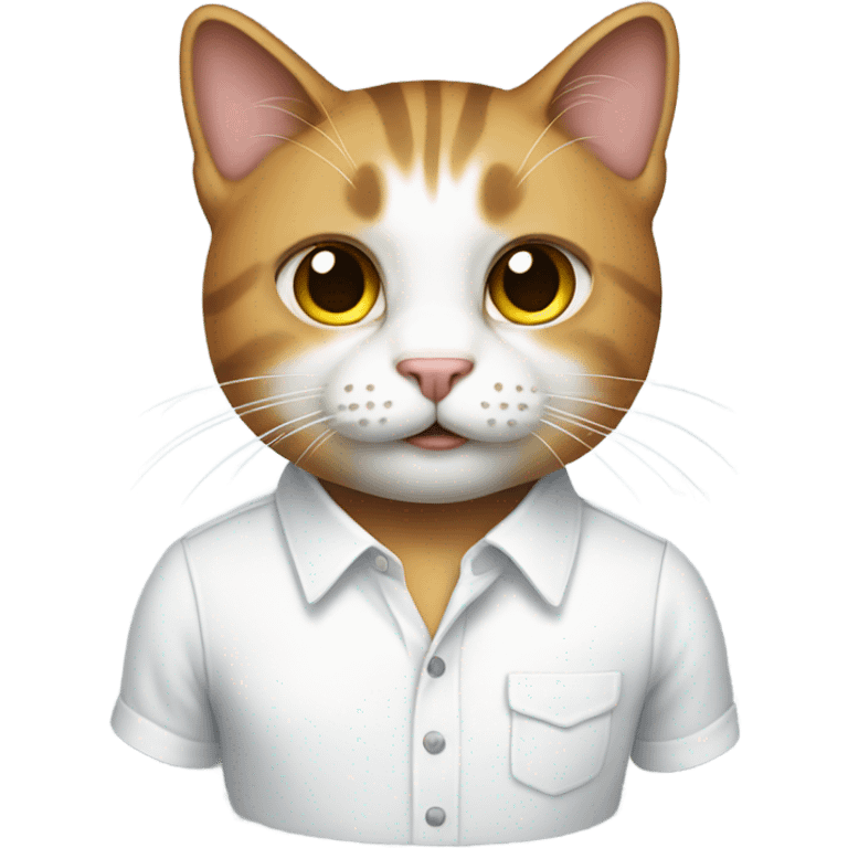 cat wearing a white shirt emoji