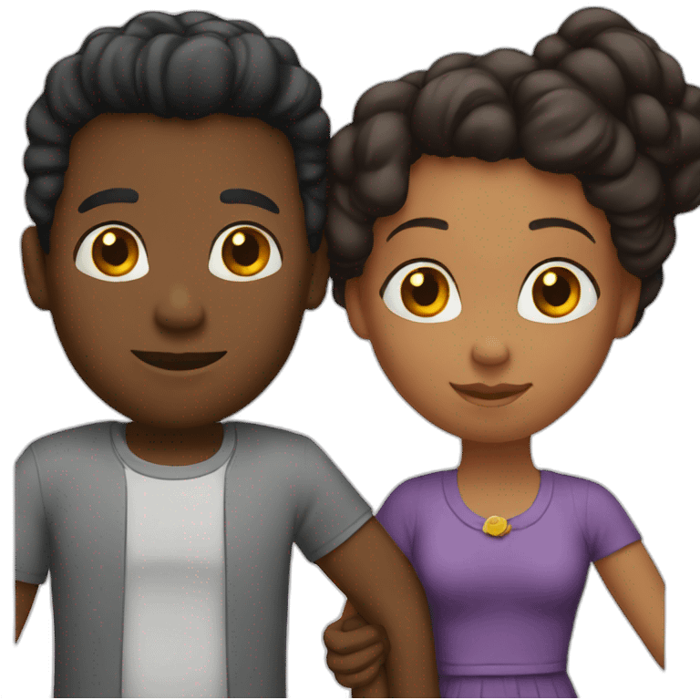 A black couple holding hands emoji