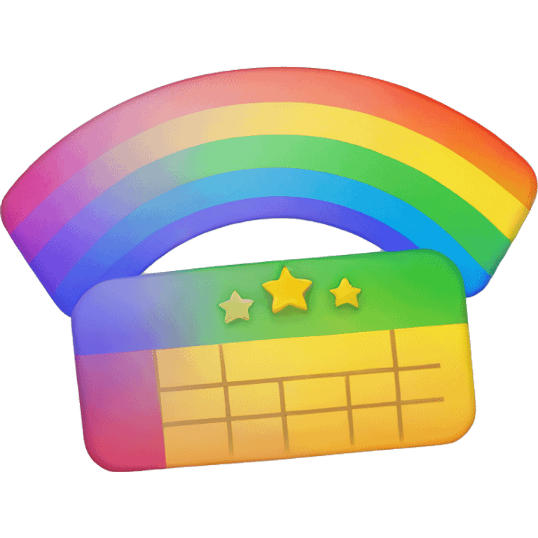 rainbow ticket with star emoji