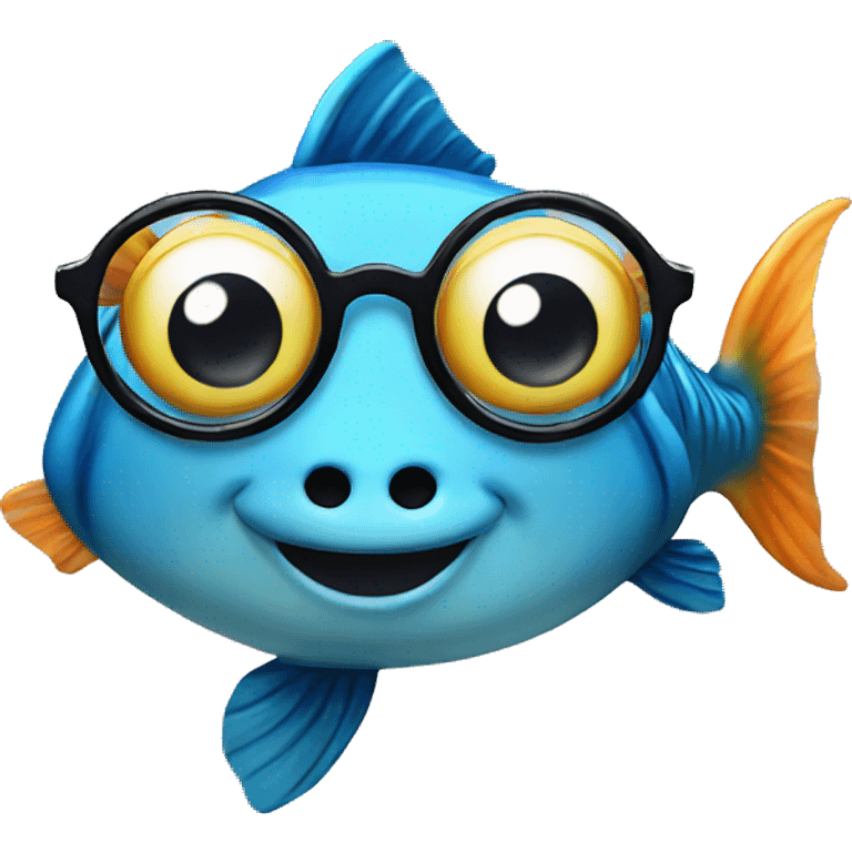 Fish wearing glasses  emoji