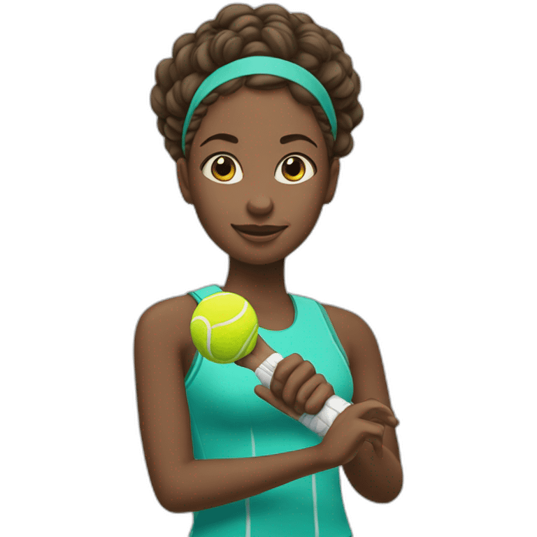 Fille qui fait du tennis emoji