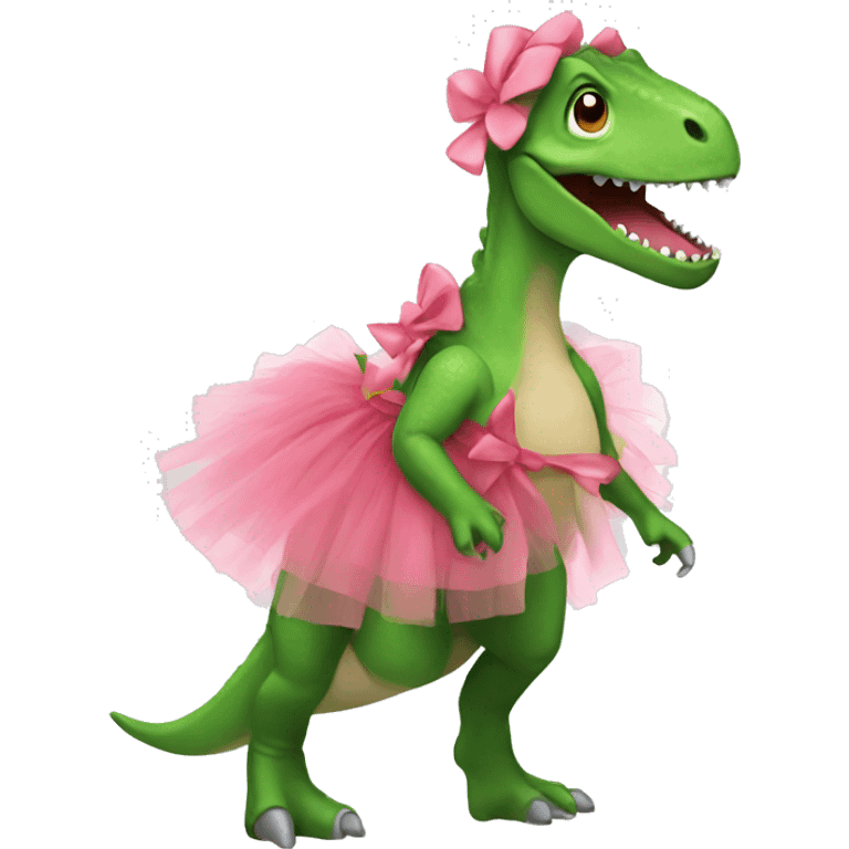 Dinosaur with a tutu emoji