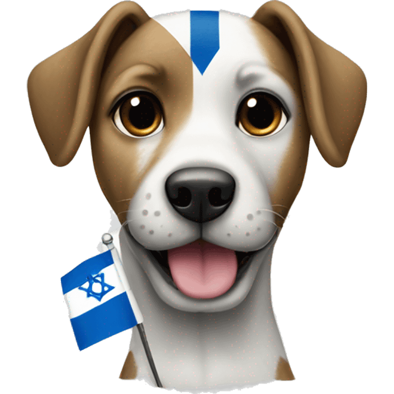 A dog painted with the flag of Israel  emoji