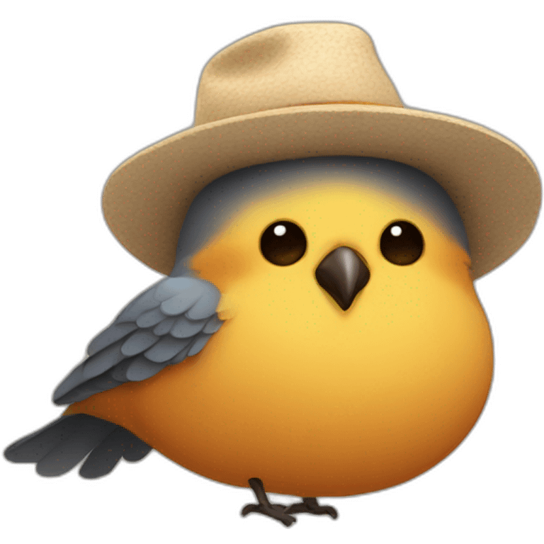 Bird with hat for sleeping emoji