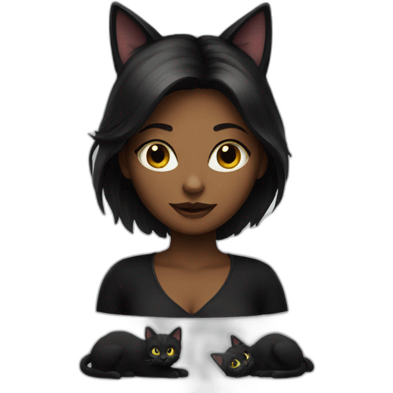 Women black cat emoji