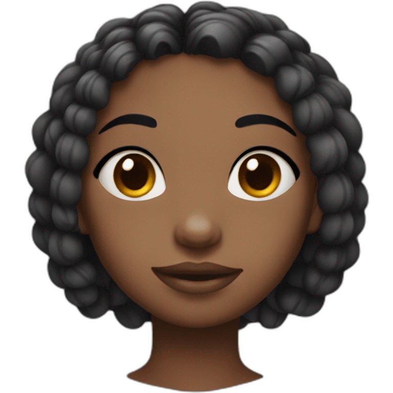 Black girl with a stitch head emoji