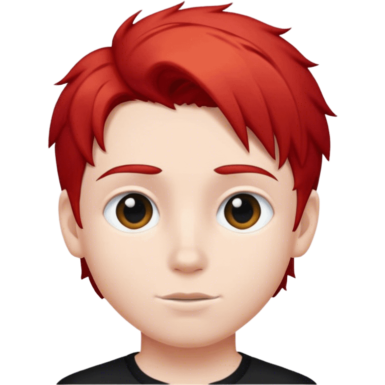 boy with black, white and red hair emoji