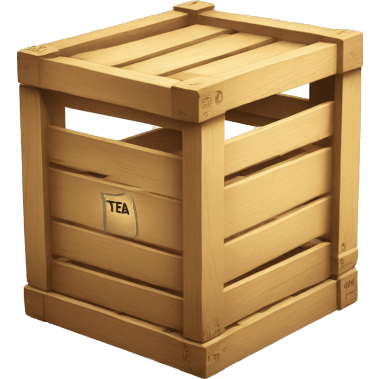 Wooden Crate that says "TEA" on it emoji