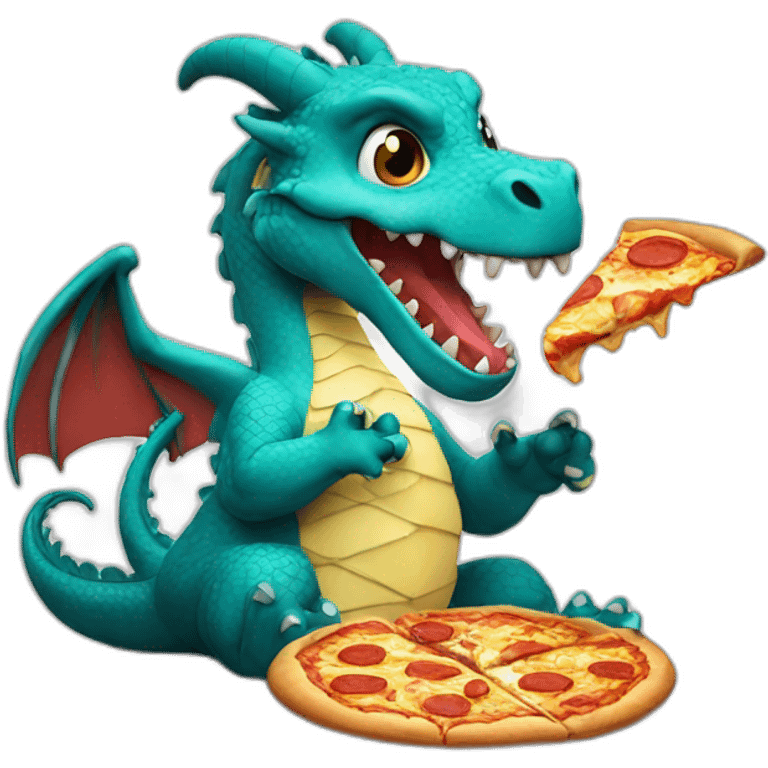 dragon eating pizza emoji