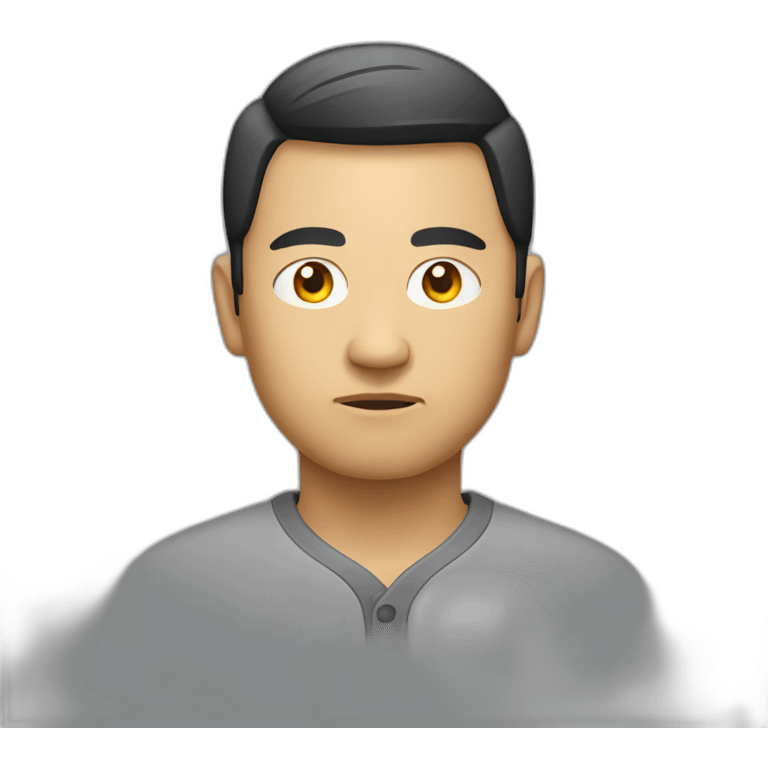 asian serious man round emoji