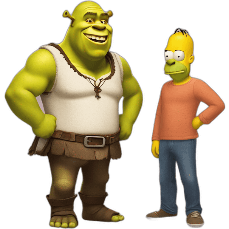 Shrek with Homer kn à ferrari emoji