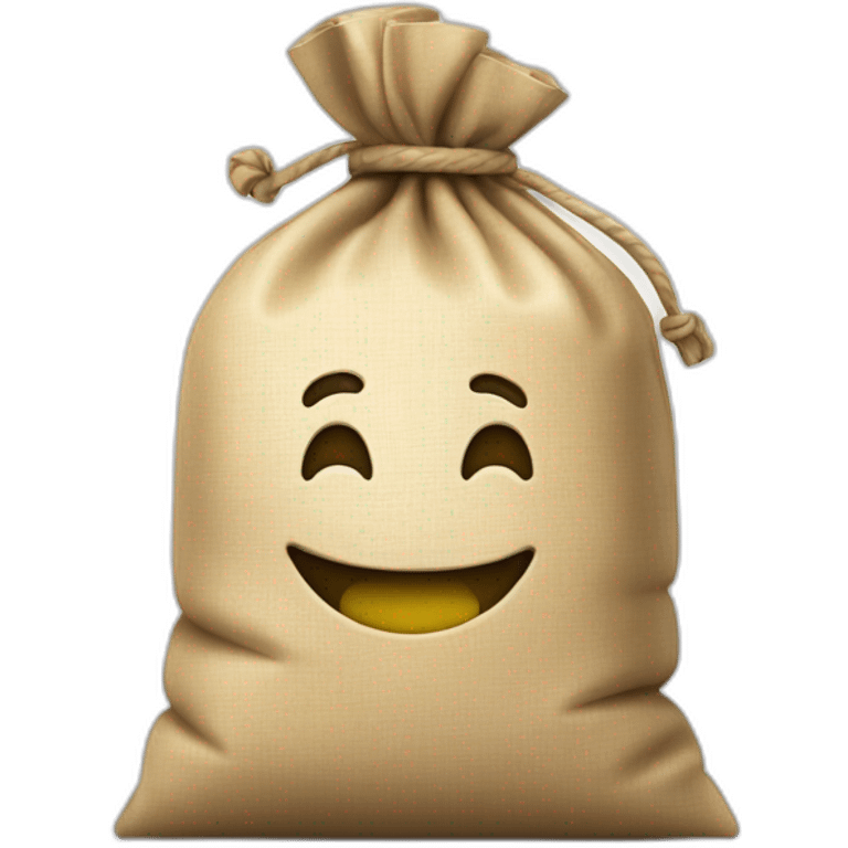 bag of money with a happy smile emoji