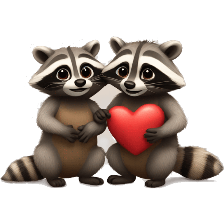 Raccoons in love emoji