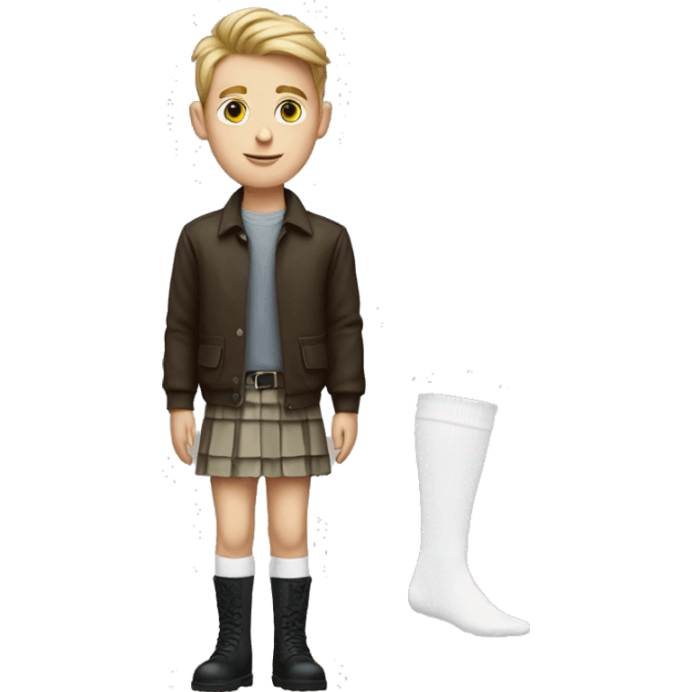 white boy wearing a skirt and thigh high socks emoji