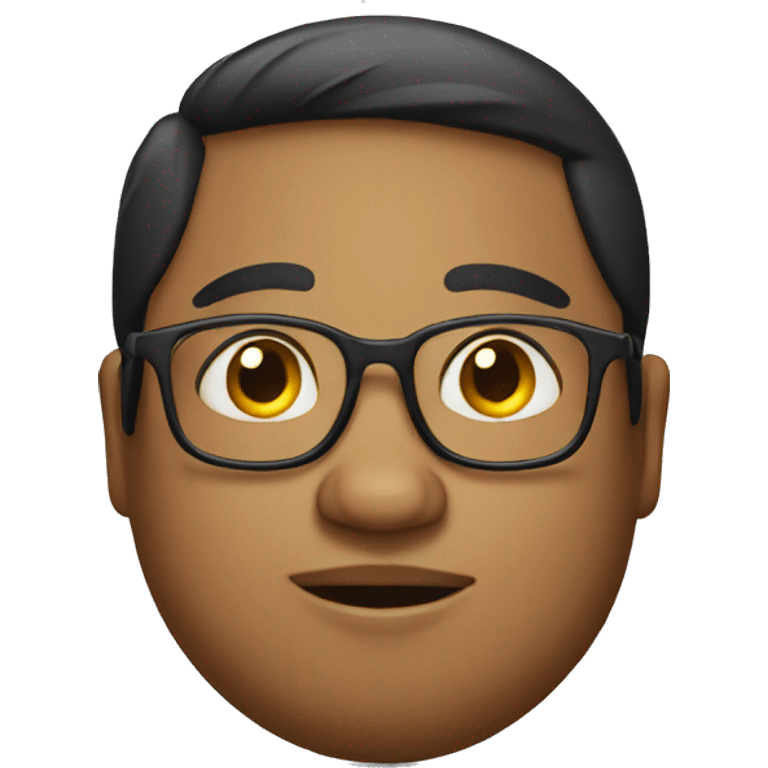 Indian boy with overweight and glasses  emoji