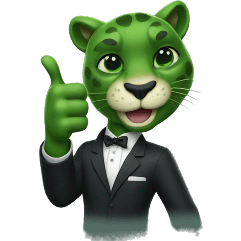 Green panther formal thumbs up emoji