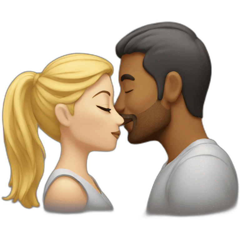 Woman and man kissing emoji