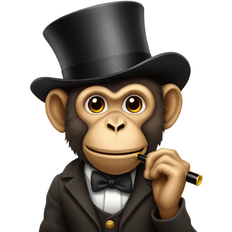 monkey with tophat and whistle emoji