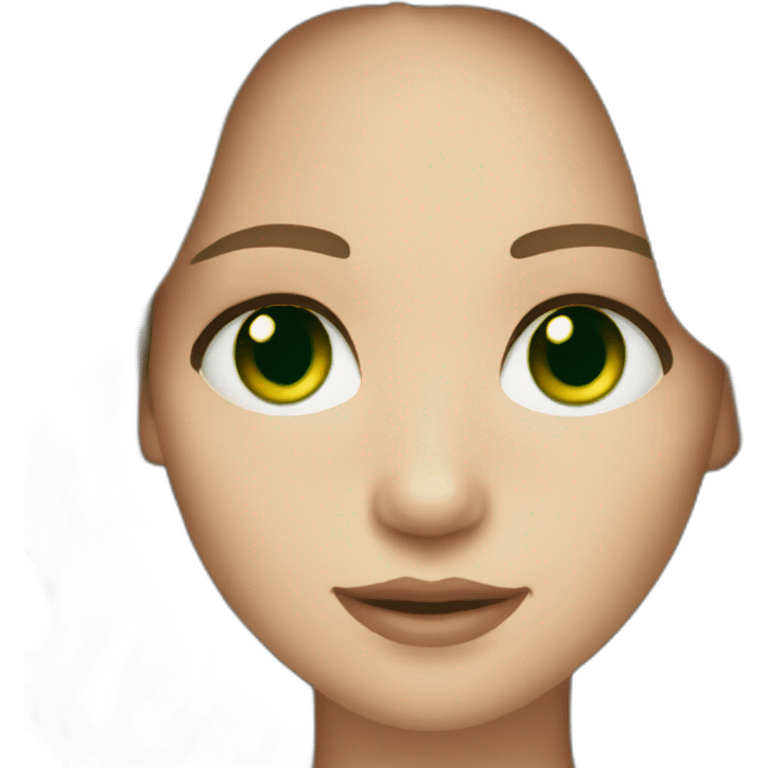 Jennifer Lawrence with Green eyes and long dark hair emoji