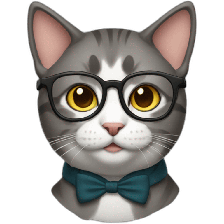 Nerd cat emoji