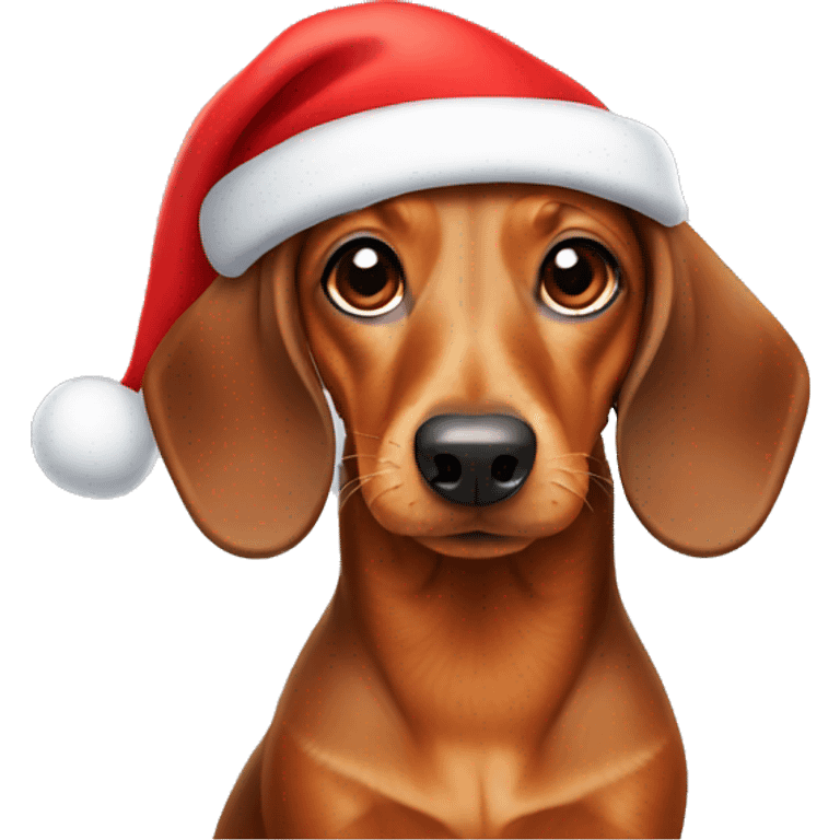 Dachshund in Santa hat emoji