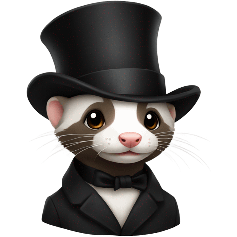 Ferret with top hat emoji