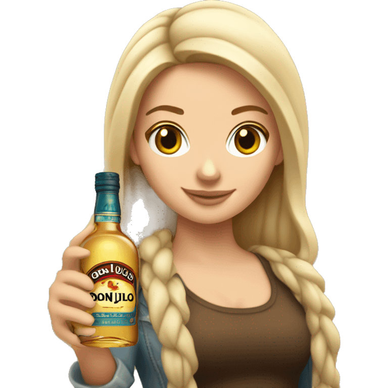 White Girl holding Don Julio bottle emoji