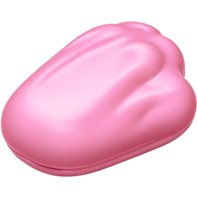 Cinematic Realistic Opaque Pink Slime, smooth and buttery with a pastel pink hue, ultra-glossy with a soft sheen, subtle folds and ridges forming as it moves, reflecting gentle highlights, glowing with a delicate, creamy texture, evoking a sense of playful satisfaction. emoji