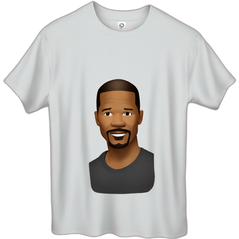 actor Jamie Foxx wearing t-shirt emoji