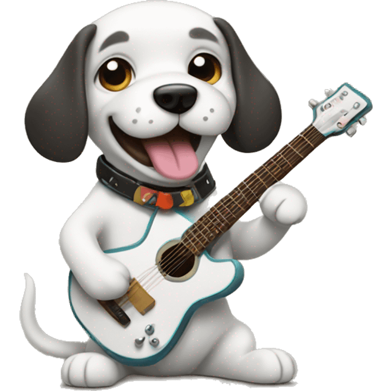 Dog playing guitar  emoji