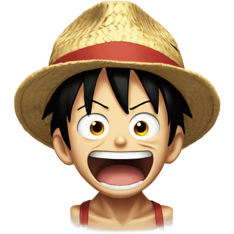 monkey d. luffy with a comically over exaggerated shocked expression emoji