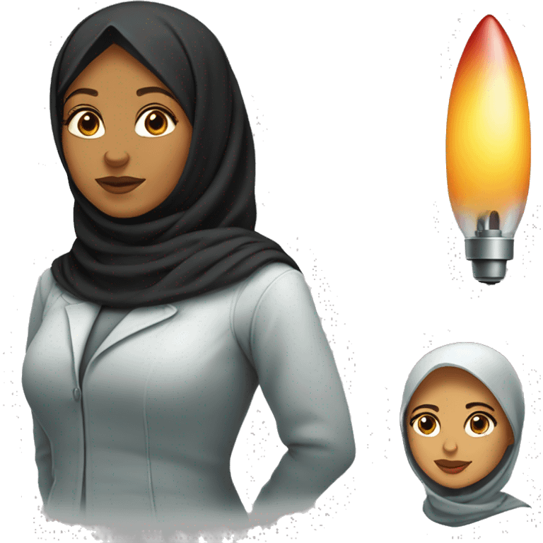 hijabi woman rocket scientist emoji