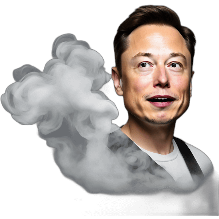 Elon Musk in smoke emoji