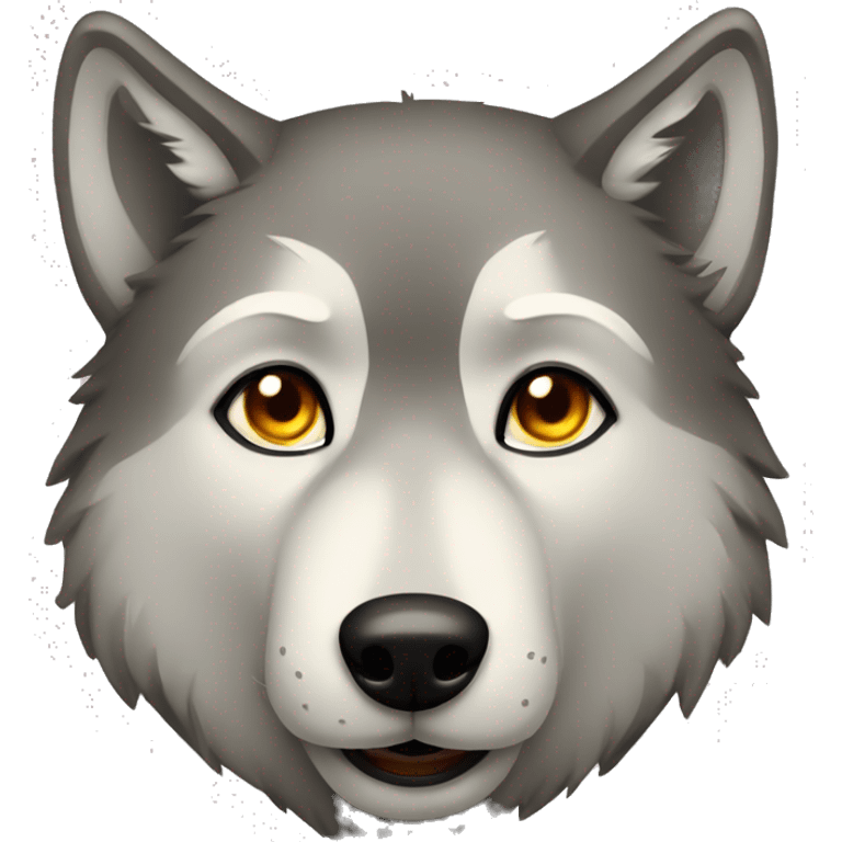 cute soviet wolf facing forward emoji