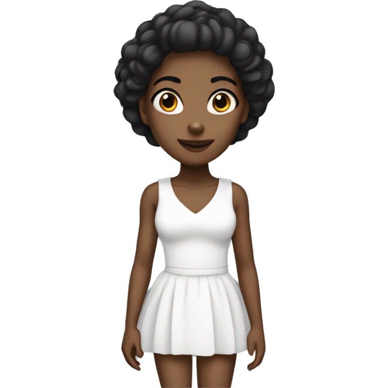 Black coquette girl wearing white emoji