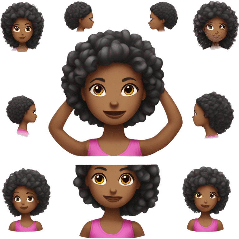 pink pilates black girl with 3c hair emoji