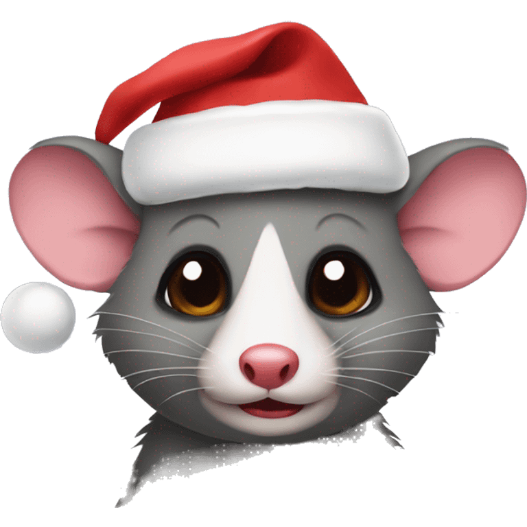 Possum with christmas hat emoji