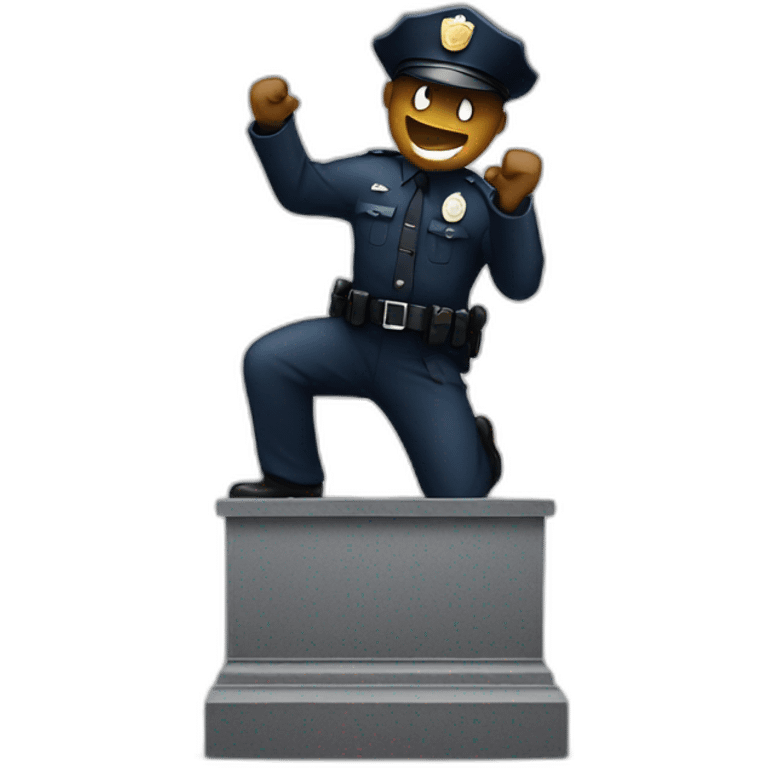 police dancing on a tombstone emoji