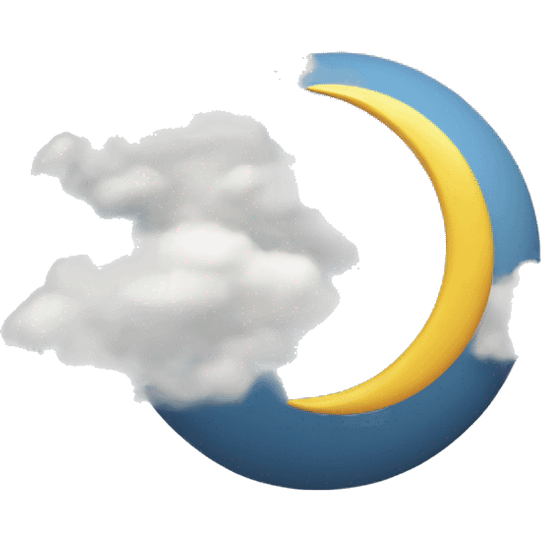 Half moon with clouds  emoji