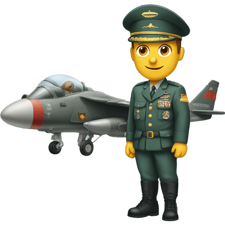 Militar del aire saludando emoji