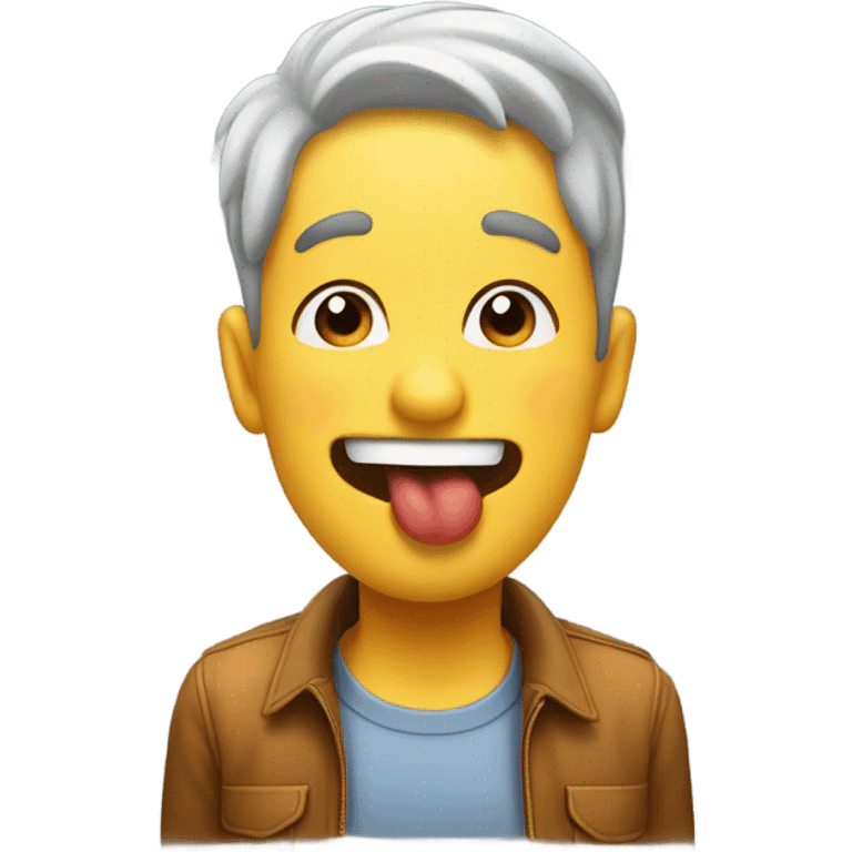 A guy with a tongue out  emoji