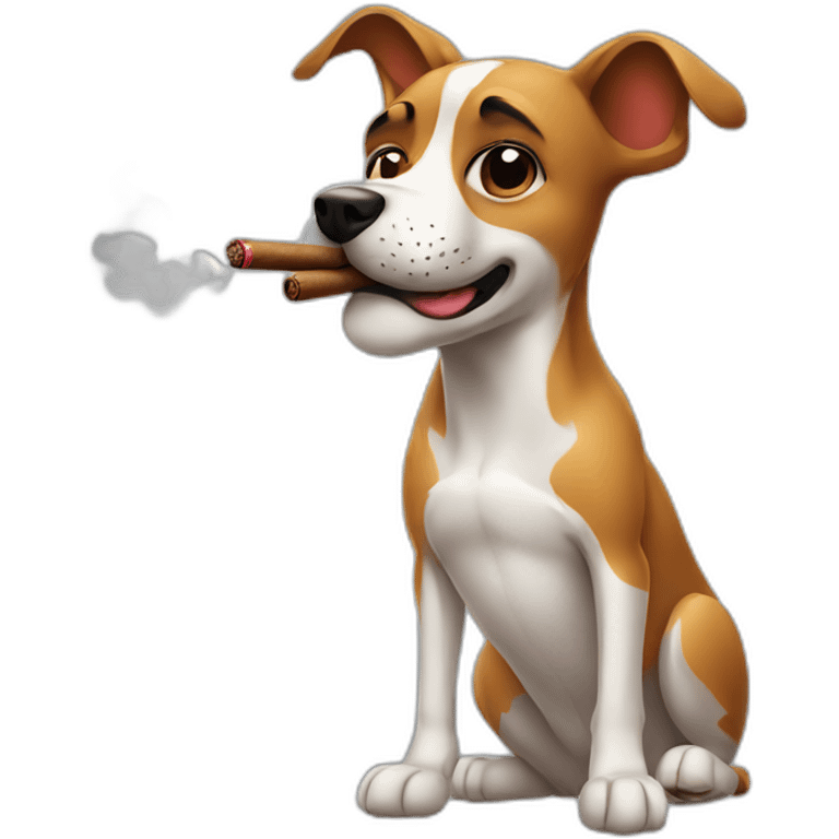 Dog smoking a cigar emoji